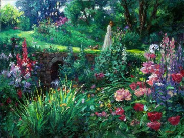 風景 Painting - 庭園の散歩